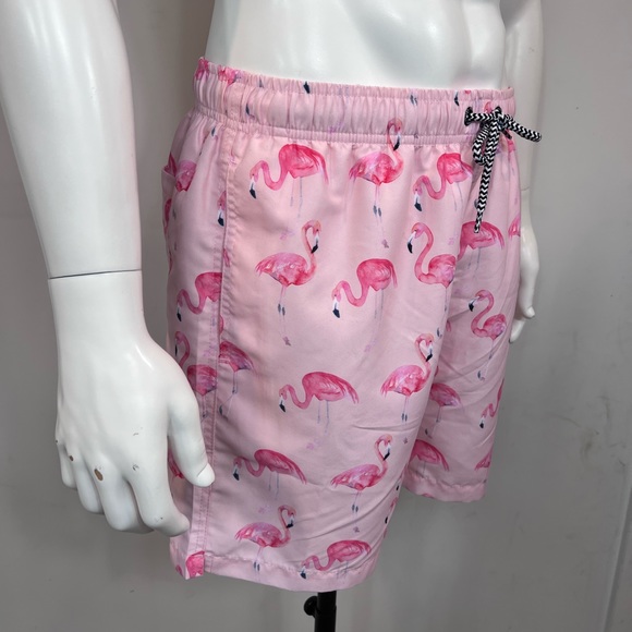 FRANKS LARGE “TAMPA PINK” SWIMMING TRUNKS,WITH MESH SUPPORT, FLAMINGO PRINTS - Picture 2 of 16